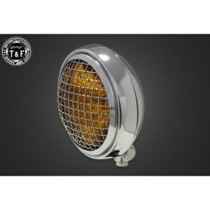 ガレージT&F 5.75in グリルヘッドライト(メッキ)イエローレンズ+ステーG エストレヤ(RS、カスタム) 4023609 JP店