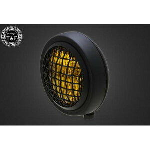 ガレージT&F 4.5in グリルヘッドライト(マットブラック)イエローレンズ+ステーA DS1100 4023967 JP店
