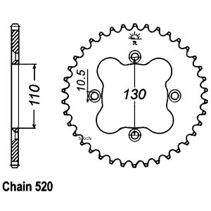 �yUSA�݌ɂ���z JT �`�F�[�� JT Chains �X�v���P�b�g ���A 36T/520 01�N-05�N TRX400EX �X�`�[�� JTR1350-36 JP�X