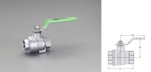 �y���[�J�[�݌ɂ���z �G�X�R ESCO Rc1 1/2 �{�[���o���u(�X�e�����X�� �t���{�A�^) 000012225151 JP