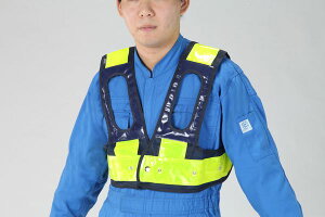 【メーカー在庫あり】 LED安全ベスト(フルハーネス用/紺・黄) EA983R-257 JP店
