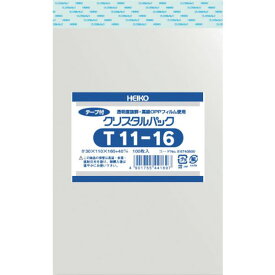 【メーカー在庫あり】 T1116 (株)シモジマ HEIKO OPP袋 テープ付き クリスタルパック T11-16 6740800 JP店