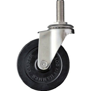 【メーカー在庫あり】 320EAR100 ハンマーキャスター(株) ハンマー EAシリーズオールステンレス 旋回式ゴム車輪 100mm 320EA-R100-BAR01 JP店