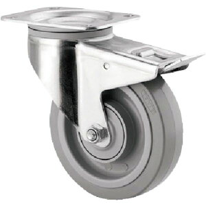 【メーカー在庫あり】 プレート式キャスター“ALPHA”(タイヤ痕レスタイプ) φ160 自在式(トータルロック付) 3477UFR160P63 JP店