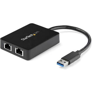 �y���[�J�[�݌ɂ���z LAN�A�_�v�^�[/USB 3.0/2x RJ45/10/100/1000 Mbps/�u���b�N USB32000SPT JP�X