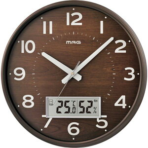 【メーカー在庫あり】 掛け時計 電波時計 アナログ ゴーフル 温度 湿度 夜間秒針停止機能 ナチュラル 直径36cm W-776BR-Z W-776 JP店