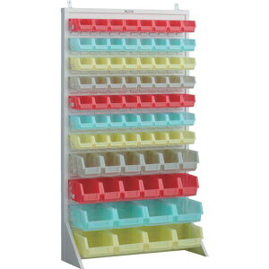 �y���[�J�[�݌ɂ���z �p�l���R���e�i���b�N �Жʎ��E���u�E�R���e�i�������d�l 910×320×H1600 �z���C�g ��×56 ��×12 ��×8 T-16227N-SK-AW JP�X