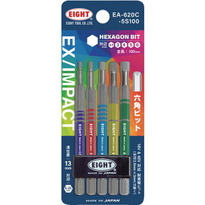 �y���[�J�[�݌ɂ���z EA620C5S10 �g�[�V�����r�b�g EX/IMPACT �Z�p�J���[�r�b�g5�{�Z�b�g 100mm �����a13mm EA-620C-5S10 JP�X