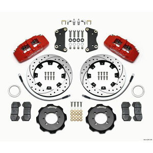 �yUSA�݌ɂ���z Wilwood Dynapro 6 �t�����g Hat Kit 12.19in Drilled Red 2012 Fiat 500 w/ Lines wil140-12767-DR JP�X