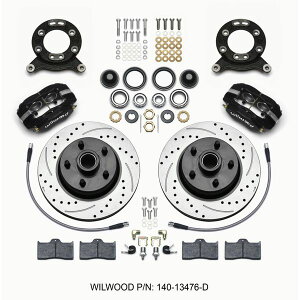 �yUSA�݌ɂ���z Wilwood Forged Dynalite-M �t�����g Kit 11.30in 1 PC Rotor&Hub-Drill 65-69 Mustang Disc & Drum Spindle wil140-13476-D JP�X