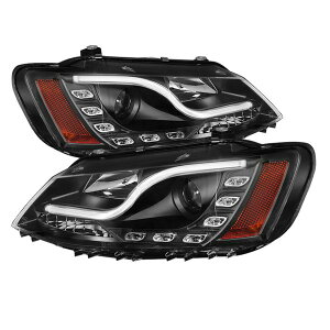 �yUSA�݌ɂ���z Spyder VW Jetta 11�N-14�N �v���W�F�N�^�[ �w�b�h���C�g Halogen Light �`���[�u DRL �u���b�N PRO-YD-VJ11-LTDRL-BK spy5073648 JP�X