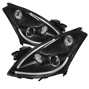 �yUSA�݌ɂ���z Spyder ���Y Altima 4Dr 10�N-12�N �v���W�F�N�^�[ �w�b�h���C�g Light DRL LED Halo �u���b�N PRO-YD-NA104D-LTDRL-BK spy5076830 JP�X