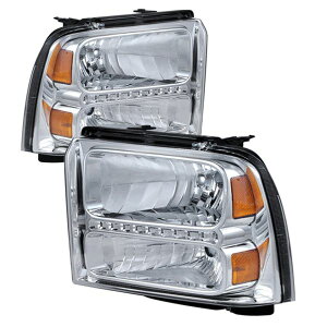 �yUSA�݌ɂ���z Spyder Xtune Ford F250/350/450 Super Duty 05�N-07�N Crystal �w�b�h���C�g w/ LED �N���[�� HD-JH-FS05-LED-C spy9026973 JP�X