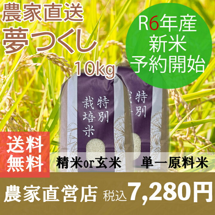 楽天市場】【農家直送】 10kg(5kg×2)【令和6年産 新米(無農薬米) 有機 