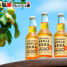 もりやま園 テキカカアップルソーダ 330ml×6本　りんごジュース 摘果りんご ストレート果汁 100%＋炭酸 青森県 TEKIKAKA APPLE SODA ノンアルコール お中元 お歳暮 ギフト ソフトドリンク