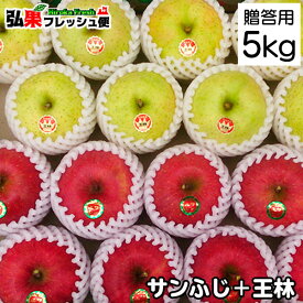 【贈答用】サンふじ・王林　約5kg前後 14個〜20個入【送料無料】御歳暮 お歳暮 冬ギフト 青森県産 林檎 リンゴ 弘果 フルーツ 贈り物 高級 林檎 人気