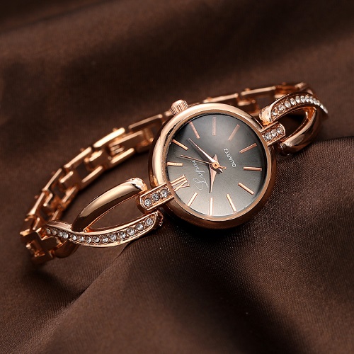 ブレスレット風 レディース腕時計 《ゴールドブラック》 おしゃれ 受注生産品 代引不可 送料無料 定形外郵便 オンラインショッピング 時計