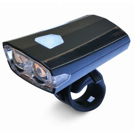 自転車 用 USB充電式 ヘッドライト 《ブラック》 3点灯 マウントタイプ[定形外郵便、送料無料、代引不可]