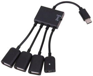 4in1 OTGnu Type-C ڑ OTGP[u 3|[g HUB X}[gtH/^ubg d [d[`OXցAAs]