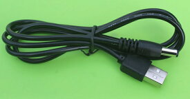 USB電源ケーブル USBオス→DCジャックオス(5.5/2.1mm) ブラック 1m[ケーブル類][定形外郵便、送料無料、代引不可]