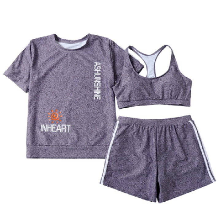 楽天市場 水着 高校生 中学生 ビキニ レディース おしゃれ 学生 10代 代 体型カバー 大きいサイズ 韓国 ファッション ママ水着 タンキニ Tシャツ 夏 プール 海 フェス かわいい スポーティー グレー グリーン Hiromare