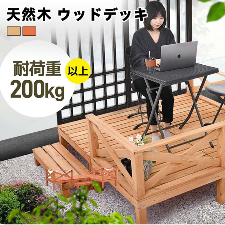 楽天市場】ウッドデッキ 天然木 キット 8点セット1坪 ウッドパネル 