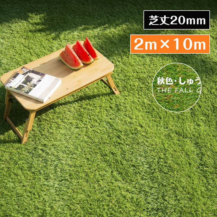 楽天市場】人工芝 ロール 2m×10m 芝丈20mm ピン42本つき 2色立体感 
