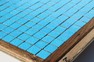 スモークガラスモザイクタイル 20ミリ角 A-32 トルコブルー DIY クラフト【シート貼】