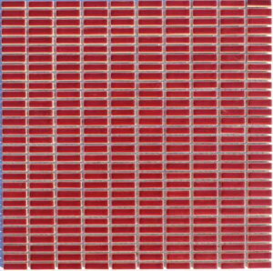 ボーダー タイル 7×27ミリ マロン 赤色 レッド ワインレッド ミニボーダー DIY クラフト 水回り 内装壁 昭和レトロ 雑貨 かわいいタイル 【2E】