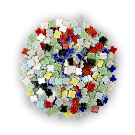 14ミリ クローバー全色MIX 9色 420g（296個）花 タイル フラワー