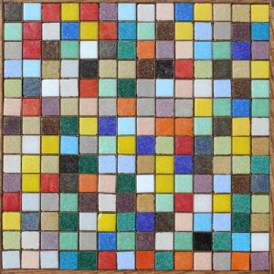 スモークガラスモザイクタイル 25ミリ角 オールカラーミックス