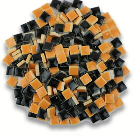 タイル ハロウィーン パンプキンカラー オレンジ色 イベント タイル 2色MIX タイル ミックス 内容量240g オレンジ系MIX クラフトタイル かわいいタイル クラフト DIY リフォーム タイルアート ビビットカラー