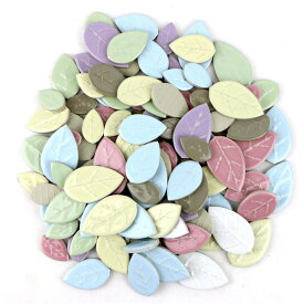 タイル リーフタイル はっぱタイル パステルカラー バラ石 3サイズミックス 1000g【7色MIX】