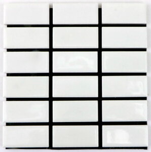 22丁平 タイル 白い タイル 長方形タイル 昔ながらのモザイクタイル 可愛い アート 定番の白いタイル 【22丁平 ST-2247】