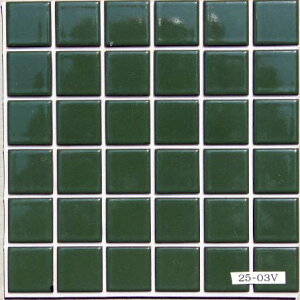 DIYタイル そのまま貼れる タイルシール 23ミリ角 緑色 グリーン DIYタイル 目地材不要でお手軽施工 目地材不要 シールでもしっかり施工 【25-03V シールタイプ】