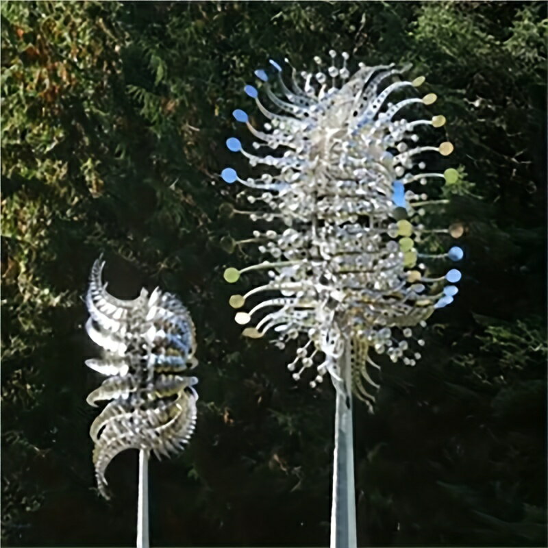 【SALE／68%OFF】 マジカルキネティックメタル風車スピナー風力キャッチャー、クリエイティブなパティオガーデン芝生屋外中庭装飾ユニークな風収集器 1pc 花・ガーデン・DIY