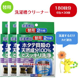 洗濯槽クリーナー 洗濯槽快 替用 クリーナー 6包 (2包組×3個セット) seiei 清水産業 天然成分 100％ まとめ買い