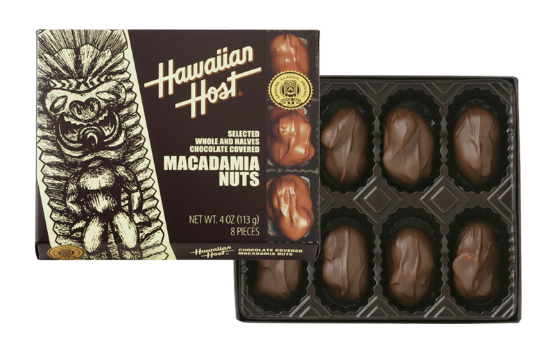 日本語表記のシールははがせます ハワイアンホスト マカダミアナッツ チョコレート 4oz 割引 8粒 ハワイアンホースト HawaiianHost 送料無料 クール便 5☆大好評 ハワイお土産