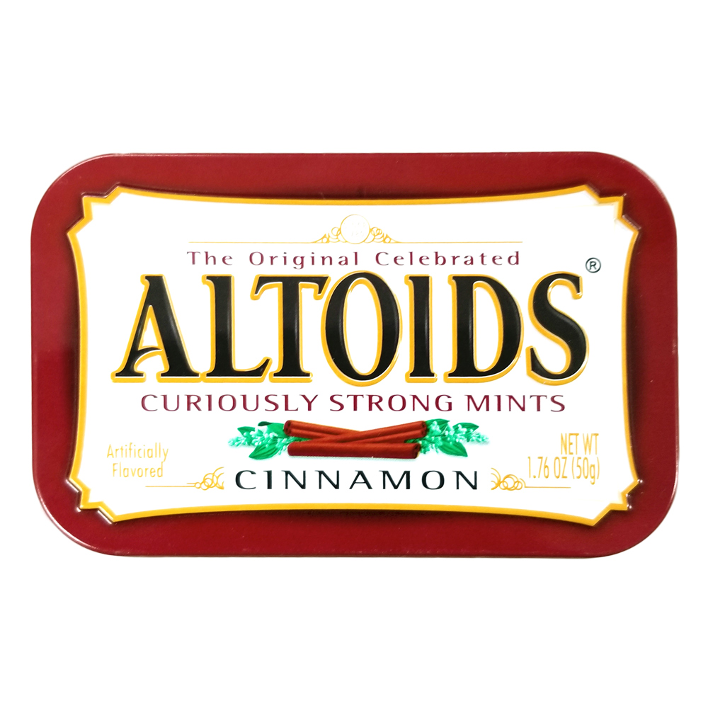 ポケットサイズのおしゃれな缶が人気 日本産 アルトイズ シナモン ５０ｇ お洒落 輸入ミントタブレット 送料無料 ALTOIDS