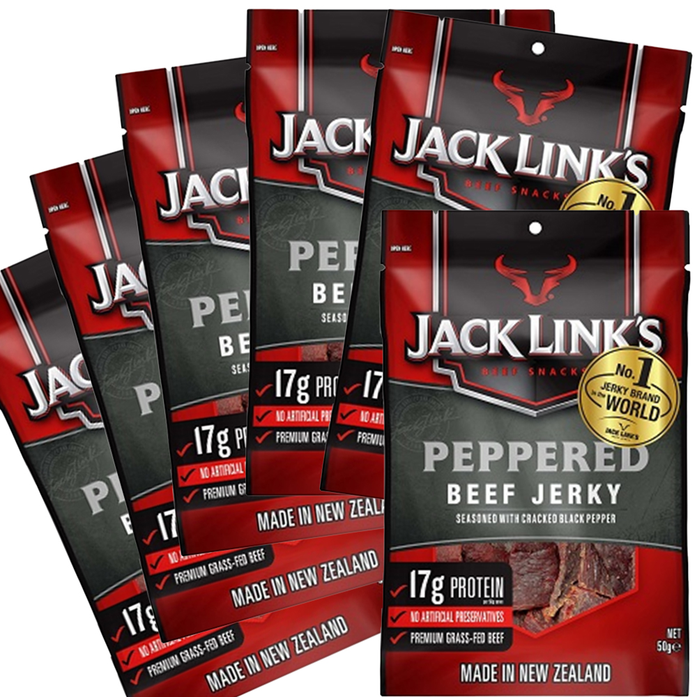 ジャックリンクス ビーフジャーキー ペッパー 6袋セット(50g×6) 送料無料 おつまみ USAジャーキー