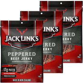 ジャックリンクス ビーフジャーキー 3袋セット (100g×3) ペッパー 送料無料 おつまみ USAジャーキー
