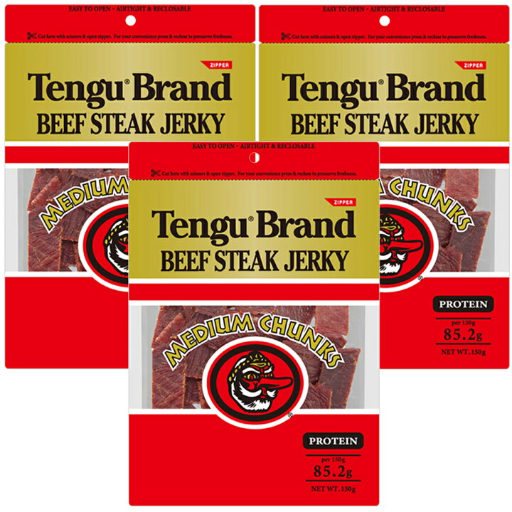 楽天市場 テングビーフジャーキーミディアムチャンク 150g 3袋セット レギュラー 送料無料 おつまみ 天狗 ひろしまグルメショップ 楽天市場 テングビーフジャーキーミディアムチャンク 150g 3袋セット レギュラー 送料無料 おつまみ 天狗 ひろしまグルメショップ