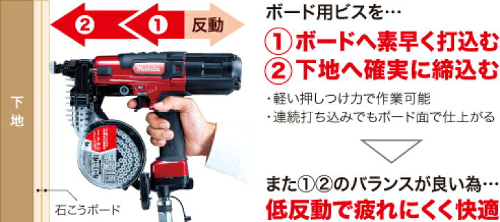 楽天市場】マキタ 41mm 高圧エアビス打ち AR411HR【赤】AR411HRM【青 