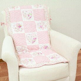 【送料無料】ふわふわでキュート！ハートキルト椅子カバー 約145x50cm 紐付き かわいい ソファー 椅子 おしゃれ ピンク いす イス チェアカバー