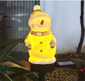 ソーラーライト 雪だるま ガーデンライト クリスマス ガーデニング おしゃれ 簡単設置 電球色 ソーラーガーデンライト 屋外照明 室内 装飾ライト自動消灯 LEDライト ソーラーイルミネーショ