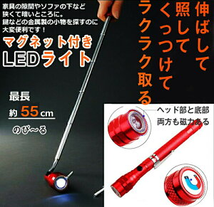 \55cmまで伸びる!/LEDライト 伸縮式 マグネット付き 伸縮式 LEDフレキシブルライト 伸びるペンライト 隙間 探し物 鍵 アクセサリー 便利 のびーるスマートライト 暗い隙間 懐中電灯 作業