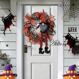 リース ハロウィンリース 顔無し 老人 お化け 怖い 玄関 部屋 おしゃれ ハロウィーン 手作り 店舗 装飾 飾り 飾り付け ドア 壁掛け インテリア コスプレ パーティー 大きい ディスプレイ ギフ