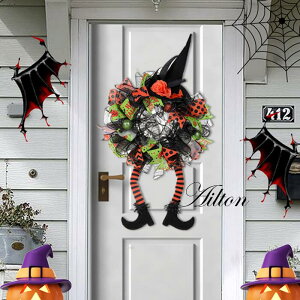 ハロウィンリース リース 魔女 ウィッチ 巫女 怖い 玄関 部屋 おしゃれ ハロウィーン 手作り 装飾 怖い 飾り 飾り付け ドア 壁掛け インテリア ゴーストハウス コスプレ パーティー 大きい デ