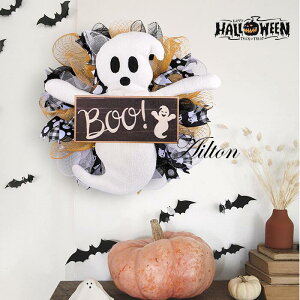 ハロウィンリース リース 幽霊 おばけ ゴースト 怖い 玄関 部屋 おしゃれ ハロウィーン 手作り 店舗 装飾 怖い 飾り 飾り付け ドア 壁掛け インテリア コスプレ パーティー 大きい ディスプレ