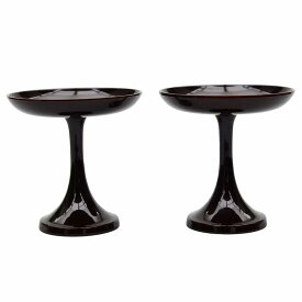 高月 高杯 京型 溜色 1対 2個組 3.0寸〜4.5寸 プラスチック製 仏具 供物台 供物皿 お供え台 御供物台 皿 丸型 ため色 漆調 仏壇 小物 ミニ仏壇 コンパクト お盆 初盆 新盆 お彼岸 命日 法事 法要 お菓子 果物